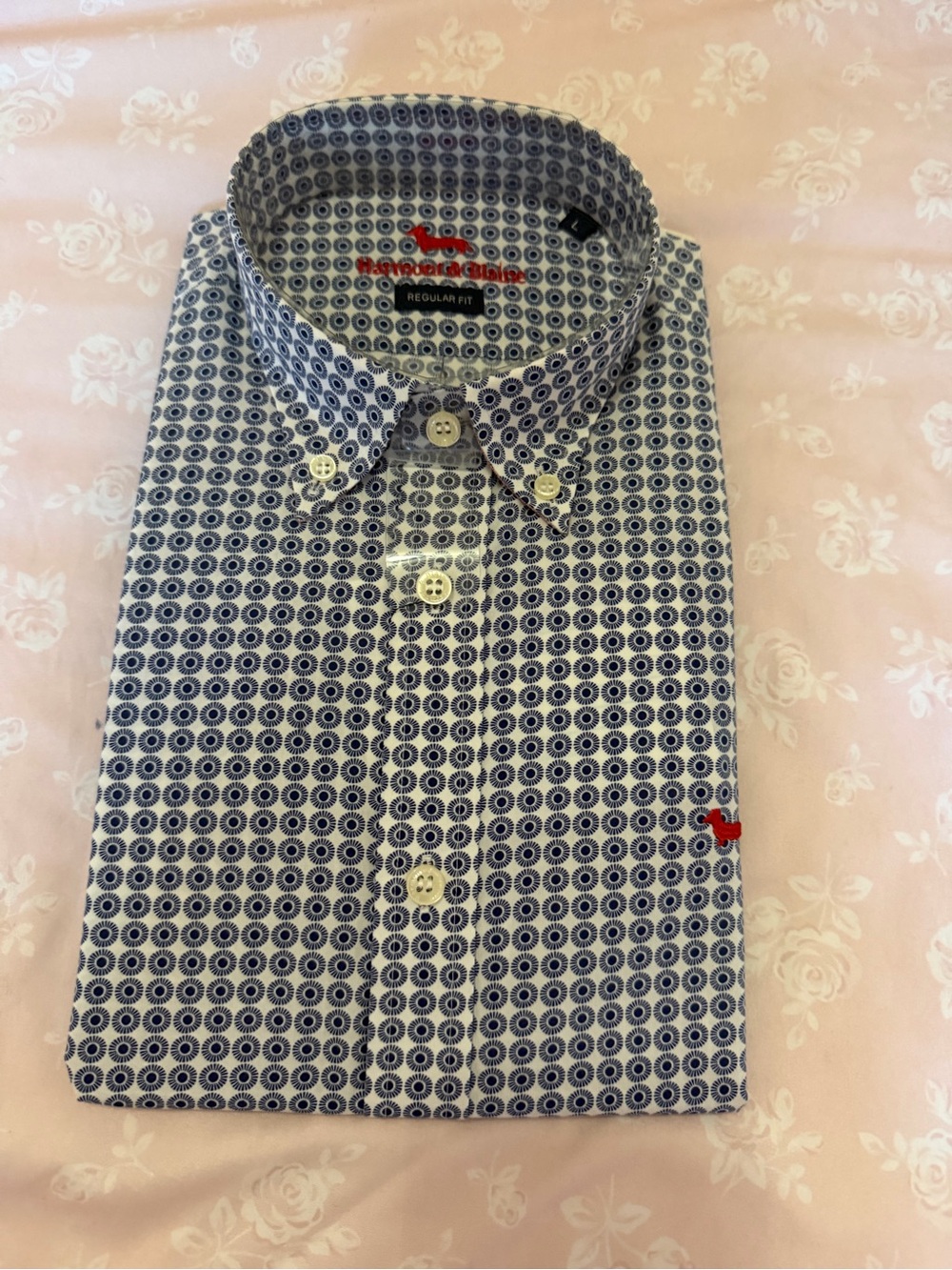 Faherty Navy & White Geo Print Button-Down Shirt - Men's